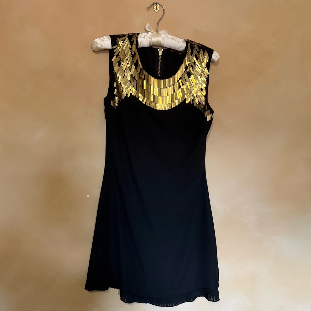 Elegant Black and Gold Women's Dress